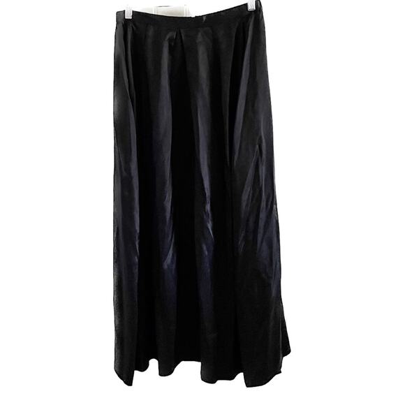Vintage 80s black taffeta maxi skirt size medium M - Picture 8 of 8